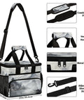 Insulated Picnic Backpack Lunch Bag For Women And Men Spacious 12x8.7x10 Inch Cooler Tote with adjustable strap and zipper detail