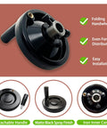 Beefed Up 5 Inch Foldable Handwheel With Revolving Handle For Milling Machine Lathe And CNC Aluminum Ribbed Rim 1/2 Inch Bore