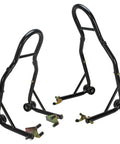 Sport Bike Front And Rear Spool Style Lift Stand For Quick Wheel Lifts, Fits Most Forks From 9.5 To 12.5 Inches Wide