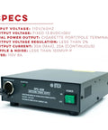 RPS-30M Beefy 30 Amp Compact Regulated Bench Power Supply With 13.8V DC Output And Screw Terminals Plus Cigarette Plug