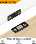 Ultra Thin Stainless Steel Magnetic Cabinet Catch 4 Pack With Adhesive Mount For Doors Drawers And Closets Matte Black Finish