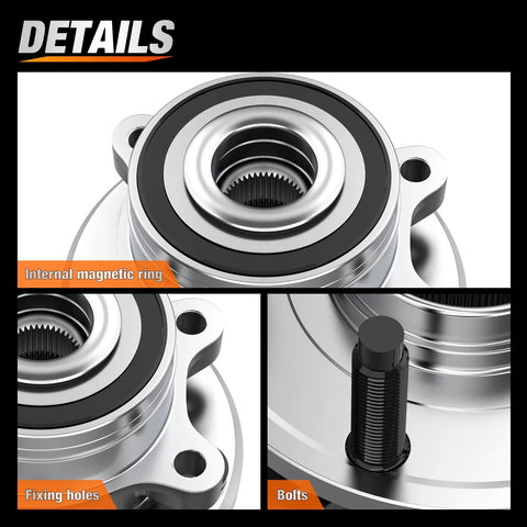 Close-up of Front Or Rear Wheel Bearing And Hub Assembly for Ford Explorer 2011-2018 and Police Interceptor Utility 2013-2018, 5-Lug.