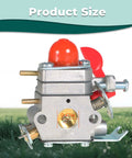 Side view of Carburetor Kit Replacement 530071811 for 25cc Poulan Pro and Craftsman models showing size and primer bulb