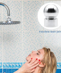 Two Pack Half Inch Shower Arm Ball Joint Adapters With Gaskets Washers And Filters For Standard Swivel Shower Heads Chrome Finish Durable Metal Construction Easy Install Replacement flexible ball joint on chrome shower head