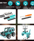 Buildable 3D Metal Engineering Kit With 194 Piece STEM Set For Ages 8 To 16 Develops Logic Skills And Spatial Reasoning Blue.