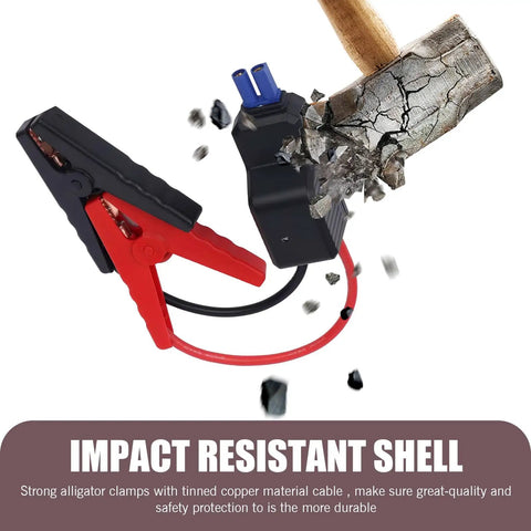 Heavy Duty EC5 Jump Starter Replacement Cable For Dead Car Batteries with alligator clamps and impact resistant shell.