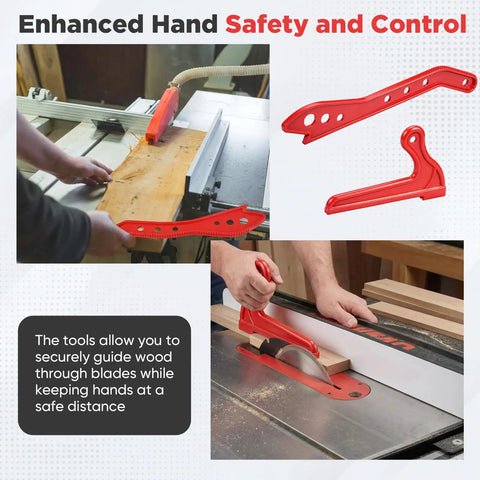 2 Piece Table Saw Push Block And Push Stick Set For Woodworking Safety With Ergonomic Handles Fits Router Tables Jointers Band Saws And Other Woodworking Tools For Pro Grade Safer Cleaner Cuts