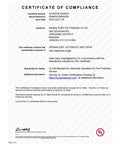 Certificate of Compliance for Straight Shooter Quick Response Fire Sprinkler Head UL certified product safety verification.