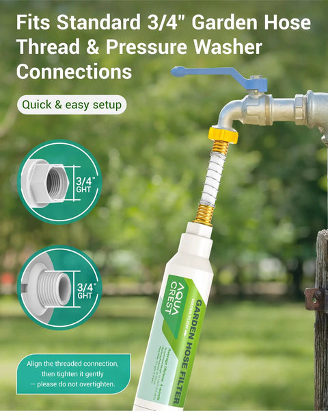 Garden Hose Water Filter For Plants That Really Cuts Chlorine And Odor Boosts Plant Health Perfect For Organic Gardening Farming And Pets 6 Pack Includes 2 Hose Protectors Easy To Install And Durable attached to faucet