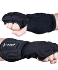 Hand And Forearm Armor Guards For Martial Arts Training Large Size With High Density Foam Flexible Channel Padding In Black
