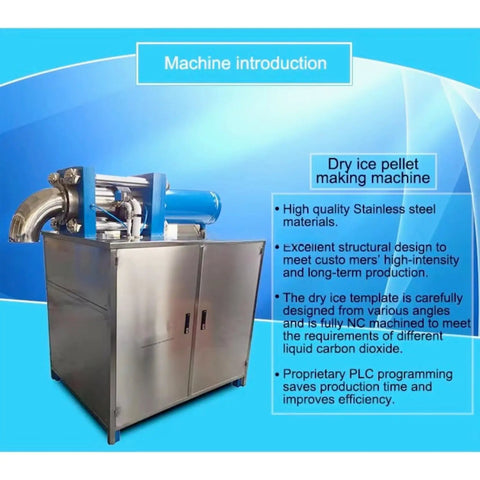 Industrial Grade Dry Ice Blaster With CO2 Cleaning System For Semiconductor Machinery Precision Paint Rust Stripping Zero Residue Cleanup That Tears Through Grime Effortlessly Clean Up Like A Pro On Any Workshop Floor, showcasing a stainless steel dry ice pellet making machine.