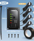 Probeless RV Water Tank Monitor System With Adhesive Sensors No Drilling Easy Hookup Non Contact Tech LED Status Indicator Motion Light Keeps Your Water Ready For Plastic Tanks Up To 40 Gallons On 7 to 32V DC RVs And Boats, kit with panel and sensors