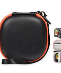 Slim Laser Tape Measure Case Tailored For Prexiso Lexivon And General Tool LTM1, black with orange trim, durable zipper closure.