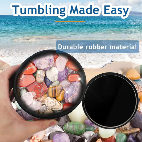 Electric Rock Tumbler Kit With Leakproof Rubber Barrel Quiet Motor Easy Settings Pro Grade Durable Build For Polishing Crystals