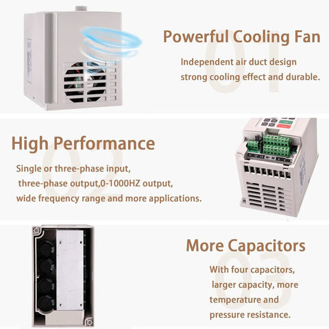 Features of CNC Spindle Motor Kit One Point Five Kilowatt 220V Air Cooled Spindle With VFD Inverter 400Hz 24000RPM ER11 Collet Set