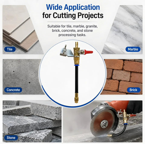 Wet Cut Dust Control Kit For Angle Grinders With Water Sprayer, Direct Precise Spray To The Cut Point, Dramatically Reducing Dust While Cutting Tile Marble Stone Brick And Concrete, Dual Action Blade Cool on angle grinder for tile, marble, concrete, brick