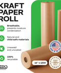 Brown Kraft Paper Roll For Packing And Wrapping, 18 Inch Wide By 1200 Foot Long, Natural Uncoated Kraft Paper, 1800 Sq Ft, promotional labels