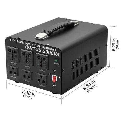 Beefy 5000 Watt Voltage Converter Transformer For Heavy Duty Step Up And Step Down From 110-120V To 220-240V And 220-240V To 110-120V