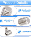 Close-up of zinc alloy heavy duty refrigerator freezer door handle screws with clear threads and internal hex head.