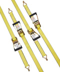 2 Inch By 15 Foot Ratchet Straps Beefy Heavy Duty 4 Pack With Double J Hooks And Padded Handles, 5000 Lb Break Strength