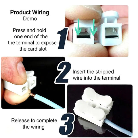 Ditch The Tapes And Tools With These Badass 100Pcs Quick Wire Connectors For Lightning Fast LED And Electrical Splice Jobs That Feel Like Magic On Any Diy Project Or Home Build Without Stressing About Screw Tighteners. white 100pcs push-in wire connectors for 14-22 AWG wiring demo