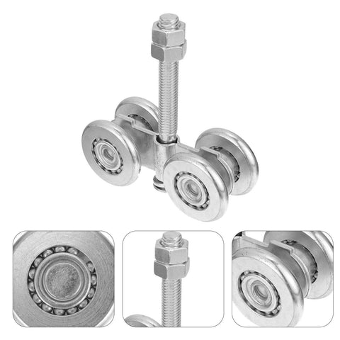 Heavy Duty Steel Sliding Door Pulley Wheel Set For Wardrobe Track Durable Industrial Grade Trolley Roller With 200Kg Load Capacity Replacement Track Roller Kit
