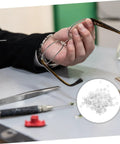 Rimless Eyeglasses Repair Washers Kit With 200 Pieces Of Metal Flat Gaskets for Quick Frame Tightening, repair tools shown