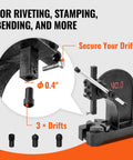 Beefy 0.5 Ton Manual Arbor Press For Desktop Stamping Bending And Forming Cast Iron Construction With 4.6 Inch Height And 4.7 Inch Stroke