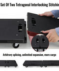 Heavy Duty Furniture Dolly With Interlocking 4 Wheel Flat Dollies 16 X 11 Inches 500 LB Capacity shown interlocking two-pack