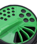Close-up of lid on Portable 2L Handheld Spreader for Lawn Care with Adjustable Opening Sizes Lightweight ABS Tool Pro Grade
