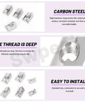 40 Piece 4040 T Slot Nut Set M4 M5 M6 M8 Nickel Plated Roll In Spring Nuts With Sheets For 4040 Aluminum Profiles Assortment