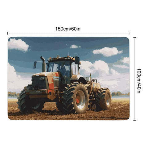 Farm Tractor Themed Area Rug 40 By 60 Inch Non Slip Stain Resistant Low Pile Floor Mat For Living Room And Dining Room