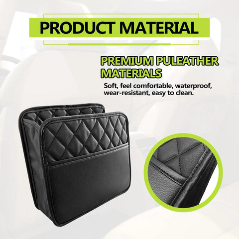 Car Seat Back Organizer PU Leather Hanging Pocket Waterproof Easy To Clean Multipurpose Storage Bag For Small Items Universal Fit