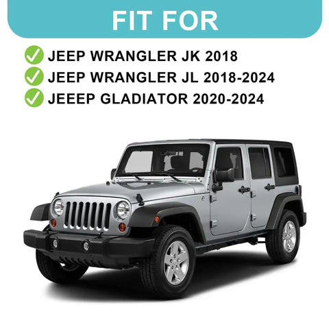 Heavy Duty Sun Visor Repair Kit With Stainless Steel Clips For Jeep Wrangler JK JL 2018-2024 and Gladiator JT 2020-2024 usage