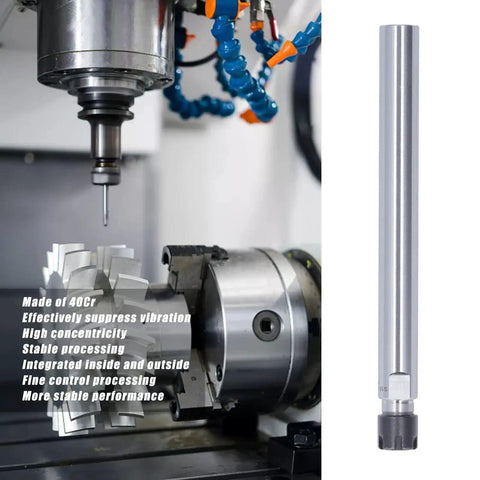 Two Piece Set Straight Shank Collet Chuck Holder Built Tough From 40Cr Plus Carbon Steel For CNC Milling Lathe Tools On Machine