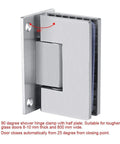 Soft Close Glass Shower Door Hinge Clip For 8-10mm Toughened Glass 90 Degree Frameless Stainless Steel Wall Bracket 1Pc