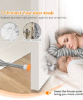 Side view of Ravinte satin-nickel spring door stop with rubber bumper, 12-pack for bottom-of-door use