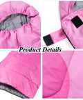 Close-up of pink 3 Season Sleeping Bag For Adults And Kids Camping Gear, Lightweight Yet Warm, Water Resistant Shell details