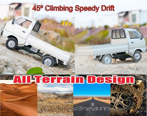 WPL D12 RC Car One To Ten Scale Drift Ready To Run Off Road Crawler showcasing all-terrain design and climbing ability