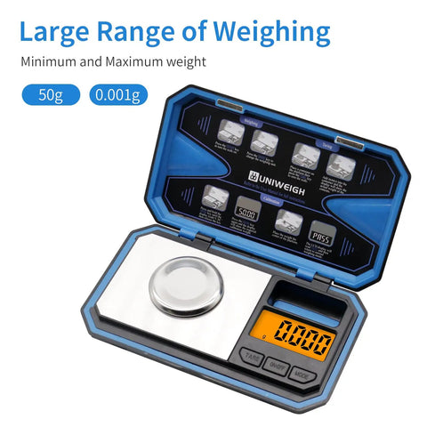 Pocket Digital Scale 200g Capacity 0.01g Precision Mini Food And Jewelry Scale With Protective Lid Battery Included Calibration Weight Included Six Weighing Modes G Oz Gn Ct Dwt Ozt Great For Powder Coffee Coins And Small Items open with display and buttons