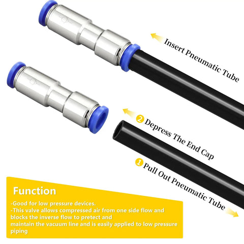 Push To Connect Inline Check Valve Union Fitting For 8mm Tubing Pack Of 2 Nickel Plated Brass And Plastic installation guide