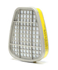 Respirator Cartridge 6003 For Organic Vapors And Acid Gases, 1 Pair, Bayonet Style Filter Connection with grid detail