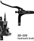 Hydraulic Disc Brake Kit for Mountain Bike With Front and Rear Calipers, Aluminum Two-Finger Levers, Black SD-230 model