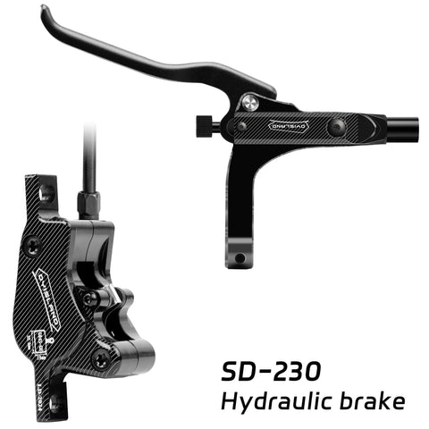 Hydraulic Disc Brake Kit for Mountain Bike With Front and Rear Calipers, Aluminum Two-Finger Levers, Black SD-230 model