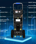 Heavy Duty Electric Stair Climbing Dolly, 880 Lb Capacity Hand Truck With Solid Rubber Tires features control panel and big motor.