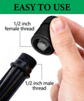 Game Changing 32 Pack Mushroom Bubblers Irrigation Heads With Smooth Adjustment Flow Control Valve Black Sprinkler Emitters close-up of threaded connection