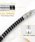 NQEUEPN grease gun accessory kit - 18-inch coil-spring hose with 1/8-27 NPT threaded coupler