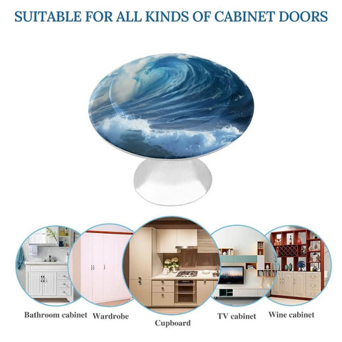 Ocean Waves 2 Piece Cabinet Knob Set Pull Handles For Kitchen Dresser Bathroom Cupboards Closet Built To Last aluminum knob