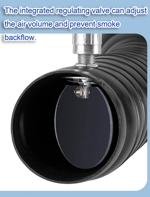 Industrial Fume Extraction Arm With 3 Inch Connector And 360 Degree Flexible Hose for Workshop dust removal valve detail