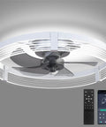 Low Profile Ceiling Fan With Lights And Remote Dope Modern Flush Mount LED Stepless Dimmable Fixture With Reversible Blades Six Speed Settings